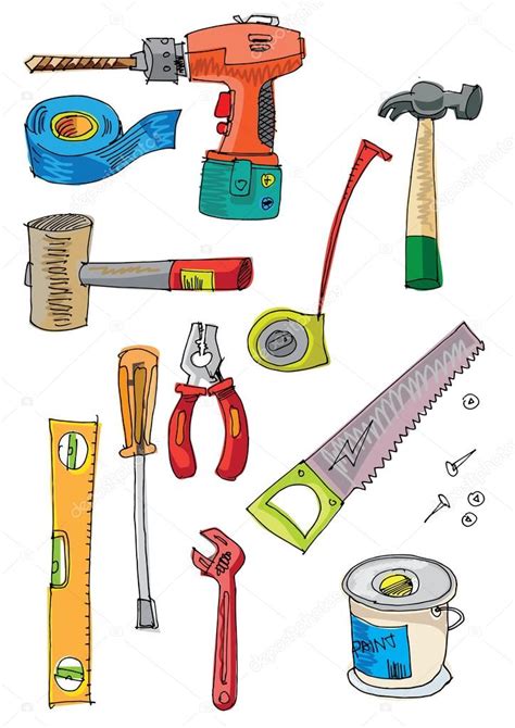 Set of tools - cartoon Stock Vector Image by ©iralu1 #88313024