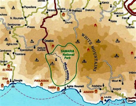 Map of the Samaria Gorge : Photos, Diagrams & Topos : SummitPost