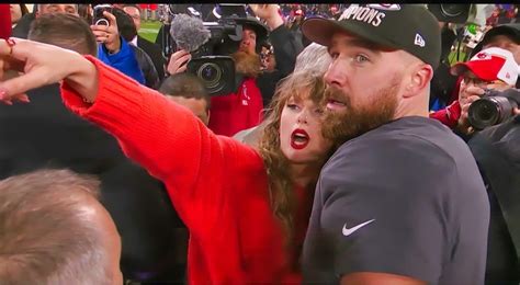 Taylor Swift, Travis Kelce Celebrated Super Bowl Berth With Kiss