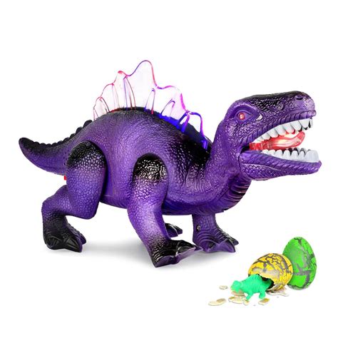 Super Joy Dinosaurs Toys for Kids [2 Extra Dinosaur Eggs] Electric Walking Dinosaur with LED ...