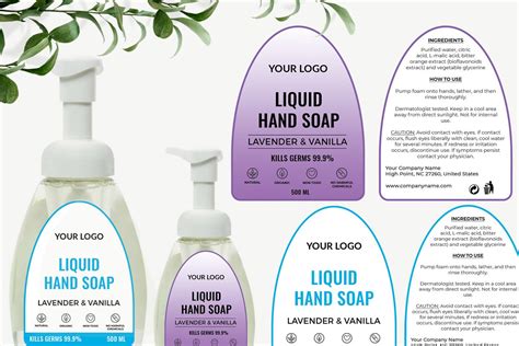 Hand Soap Label Template | Creative Photoshop Templates ~ Creative Market