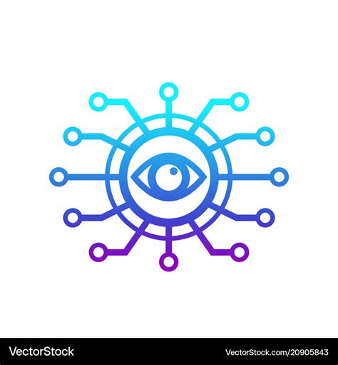 Machine vision computer visual recognition icon Vector Image