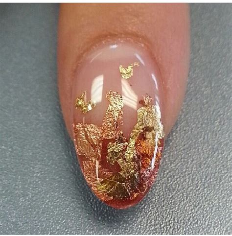 Fall gold leaf nails | Gold nails, Fabulous nails, Geometric nail