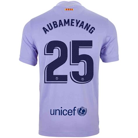 2021/22 Kids Nike Pierre-Emerick Aubameyang Barcelona Away Jersey - SoccerPro