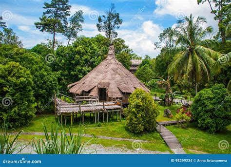 Traditional Wooden Melanau Houses. Kuching Sarawak Culture Village. Malaysia Stock Photo - Image ...