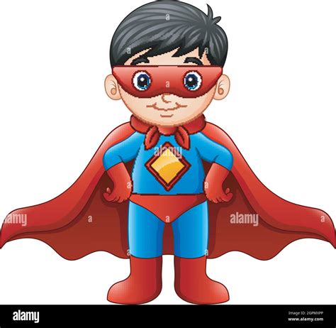 Vector illustration of Cartoon superhero boy Stock Vector Image & Art ...