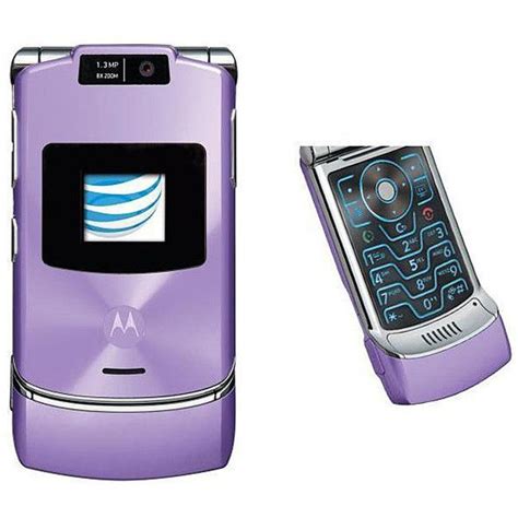 Motorola Razr V3XX Lavender Unlocked GSM Flip Cell Phone Free Shipping... ($120) liked on ...