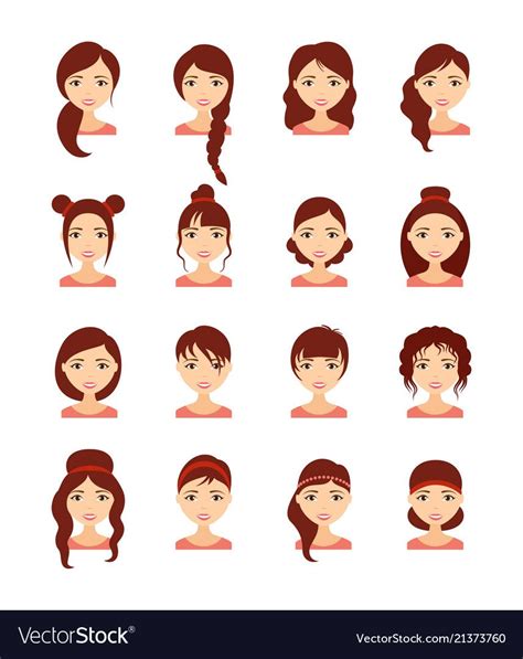 Woman hair style set. Female avatar collection. Download a Free Preview or High Quality Adobe ...