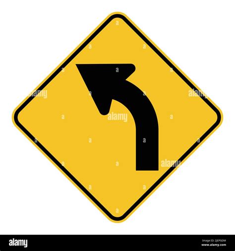 Left Curve Ahead Sign,vector illustration Stock Vector Image & Art - Alamy