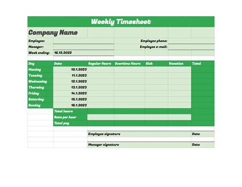 Weekly Timesheet Template – Free Google Sheets Template - NEW!