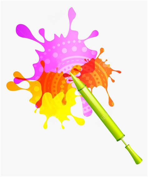 Transparent Clipart Image Holi Pichkari With Colorful - Holi Pichkari In Png, Png Download - kindpng