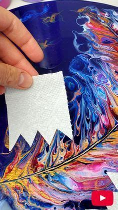 NEW WAY! Amazing Feather SWIPE Technique - Easy Fluid Painting Tutorial - Acrylic Pouring ...