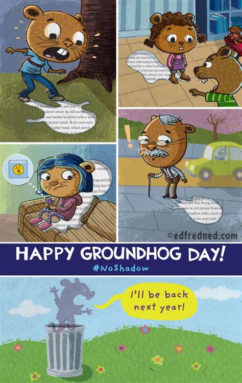 Edfredned - Groundhog Day Book Illustrations - Edfredned