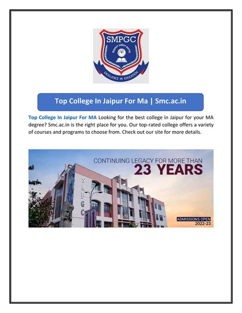 Top College In Jaipur For Ma | Smc.ac.in by Stani Memorial P.G. College - Issuu