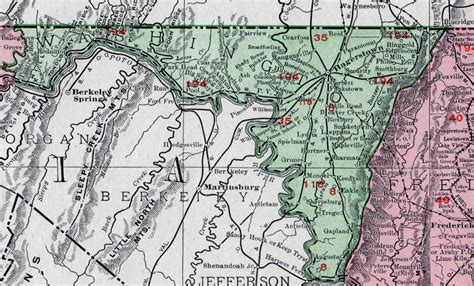 Washington County, Maryland, Map, 1911, Rand McNally, Hagerstown ...