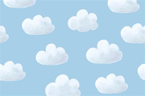 Free Vector | Cloud background vector, cute desktop wallpaper