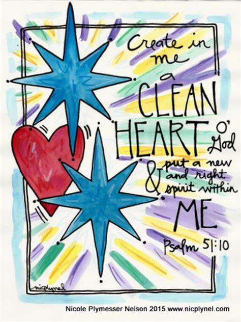 Items similar to Create in Me a Clean Heart illustrated Watercolor Print on Etsy