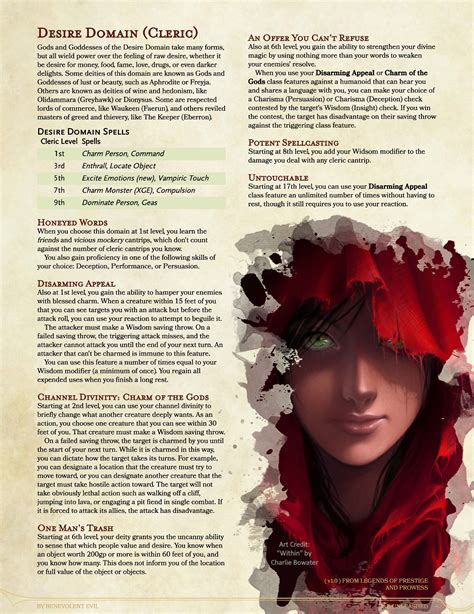 The Desire Domain (Cleric) — DND Unleashed: A Homebrew Expansion for 5th Edition Dungeons and ...