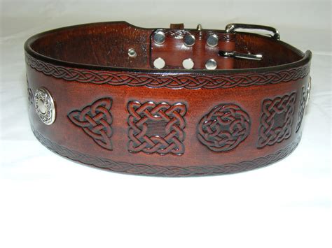 Handmade Leather Celtic Dog Collar. Many designs available. Personalise your own dog collar ...