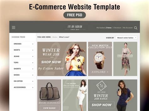 E-Commerce Website PSD Template – Download PSD