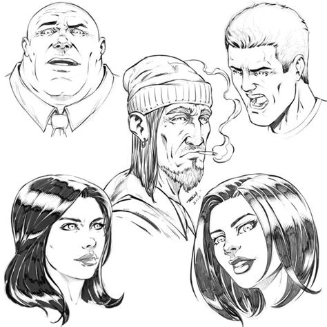 Sketches of Comic Book Style Faces by robertmarzullo.deviantart.com on ...