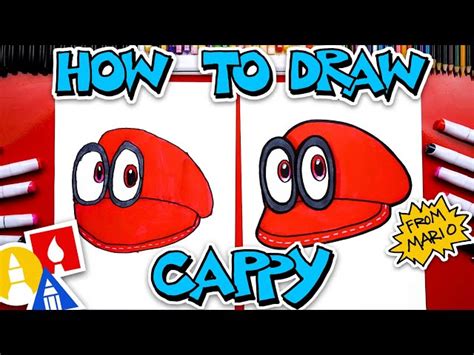 How To Draw Cappy The Hat From Mario Odyssey - Videos For Kids