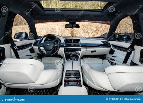 Luxurioust White Leather BMW Interior Editorial Stock Image - Image of ...