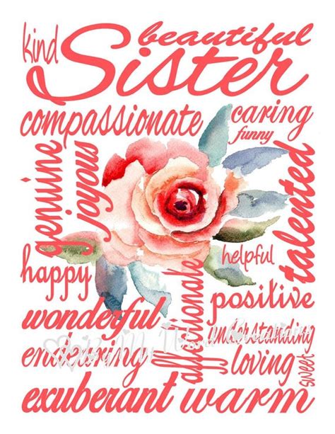 Sister Subway Art Printable Sister Word Art Sister Gift