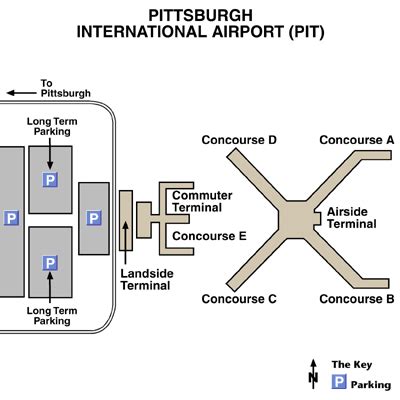 Pittsburgh International Airport concourse map | Pittsburgh international airport, Airport map ...