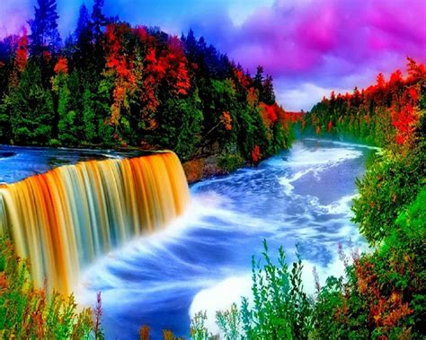 Culorile lumii | Waterfall wallpaper, Rainbow waterfall, Beautiful ...