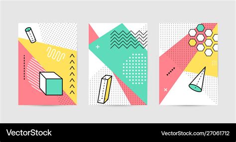 Poster design with geometric graphic elements Vector Image