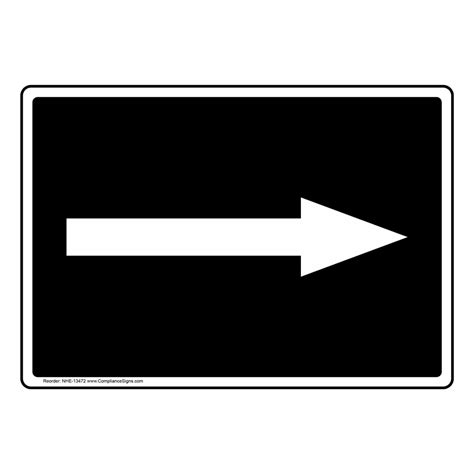 Parking Control Directional Sign - Directional Arrow White On Black