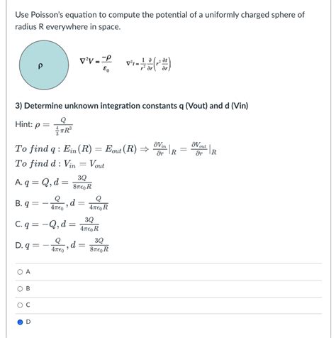 Solved Use Poisson's equation to compute the potential of a | Chegg.com