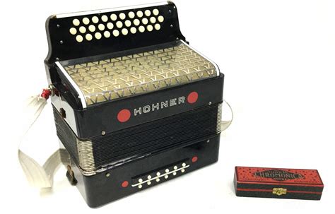 Lot - Vintage Hohner Diatonic Accordion & Harmonica