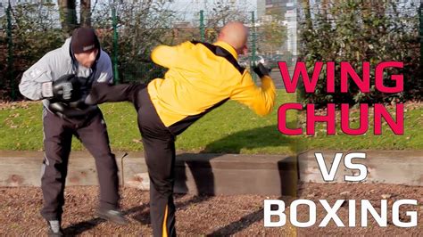 wing chun vs boxing - using kicks to beat the boxer - YouTube