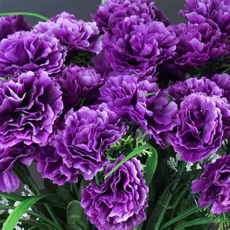 252 Artificial Purple Silk Carnation Flowers Wedding Bridal Bouquet Vase Decoration | eFavorMart