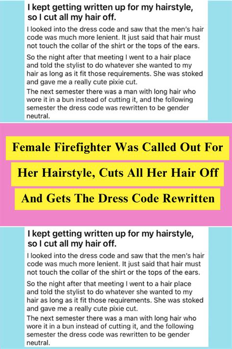 Female firefighter was called out for her hairstyle cuts all her hair ...