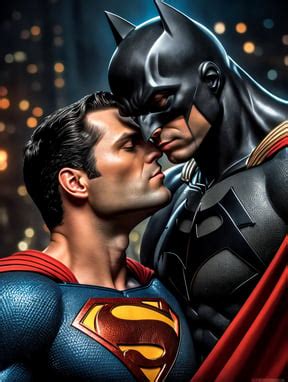 Premium Free ai Images | superman kissing batman bright and saturated ...