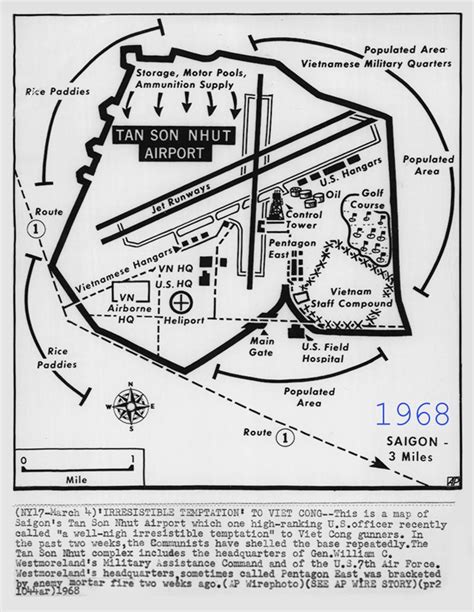 1968 Map of Saigon's Tan Son Nhut Airport | Vietnam map, Saigon vietnam, Vietnam history