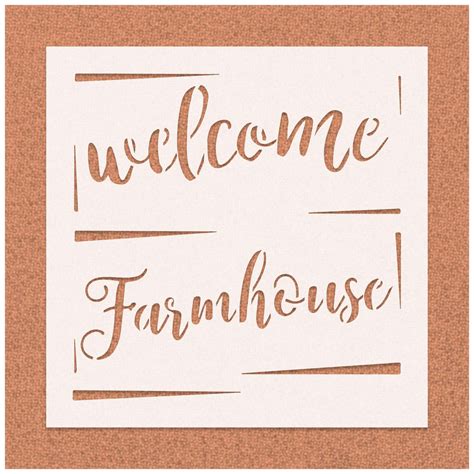 Welcome Farmhouse Stencil | Stencilmonkey