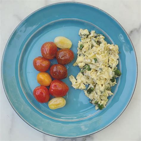 Scrambled Eggs with Asparagus and Blistered Tomatoes Recipe