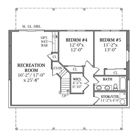 Optional Walk-out Basement Plan image of LAKEVIEW House Plan | Basement ...