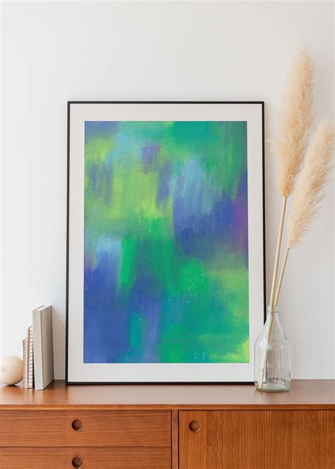 Aurora Blue Green Wall Art Colorful Wall Art Abstract Wall - Etsy