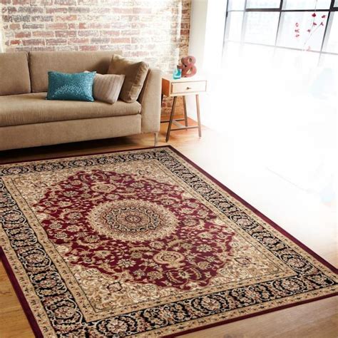 World Rug Gallery Florence 3 x 5 Burgundy Indoor Medallion Oriental ...