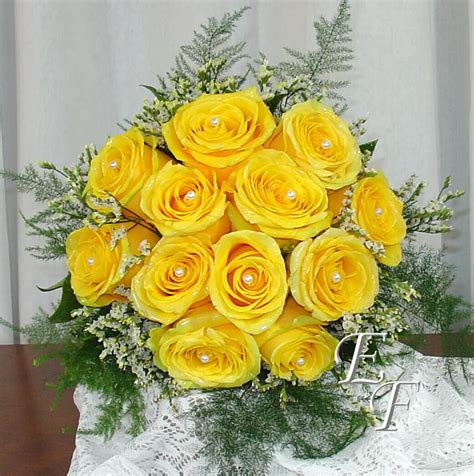 Yellow Rose Wedding Bouquet EF-705 | Essex Florist & Greenhouses, Inc