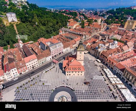 Piata Sfatului Brasov Romania aerial view Stock Photo - Alamy