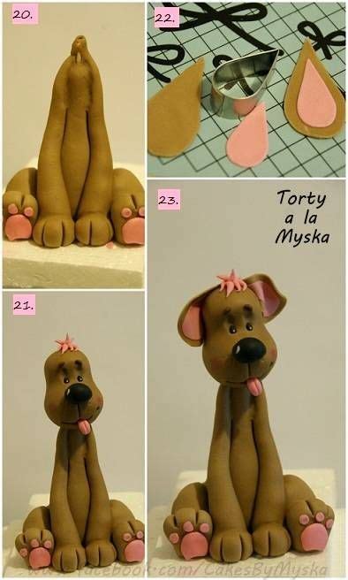 Dog tutorial | Fondant dog, Fondant, Cake decorating tutorials