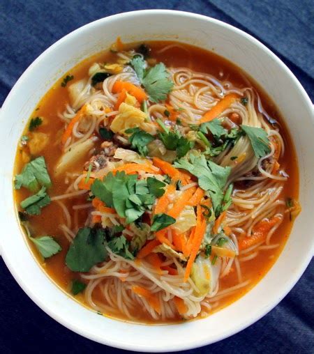 Lamb meatball soup with somen noodles, cabbage, and carrot ~ Ham Pie Sandwiches