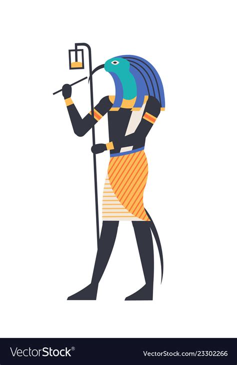 Thoth - god of moon wisdom and magic deity or Vector Image