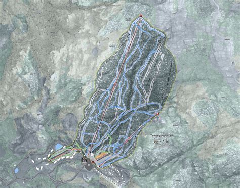 Tenney Mountain New Hampshire Ski Resort Map Wall Art - Powderaddicts